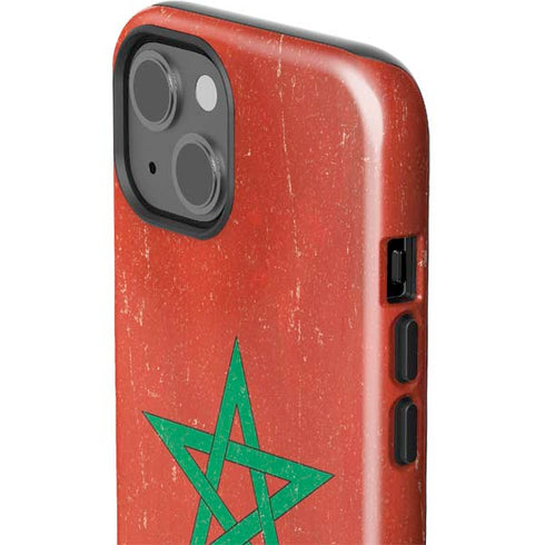 Morocco Flag Distressed iPhone 15 Impact Case